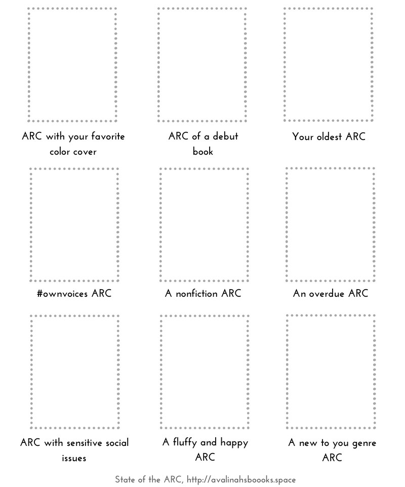State of the ARC bingo sheet